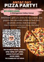 Anzac Pizza Party Wainui Whakatane Anzac Pizza Party Wainui Whakatane