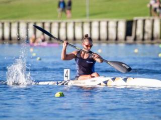Lisa Carrington claims national K1 200m title at New Zealand Canoe Sprint Championships at Lake Karapiro